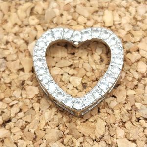 3/$30 🖤 925 Sterling Silver Cz Heart Necklace Charm Pendant